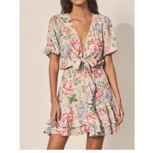 Kivari Watson Tie Front Mini Dress